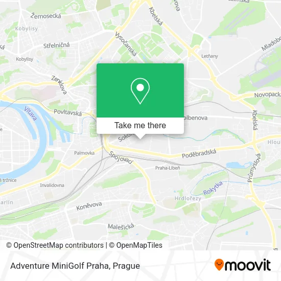 Карта Adventure MiniGolf Praha