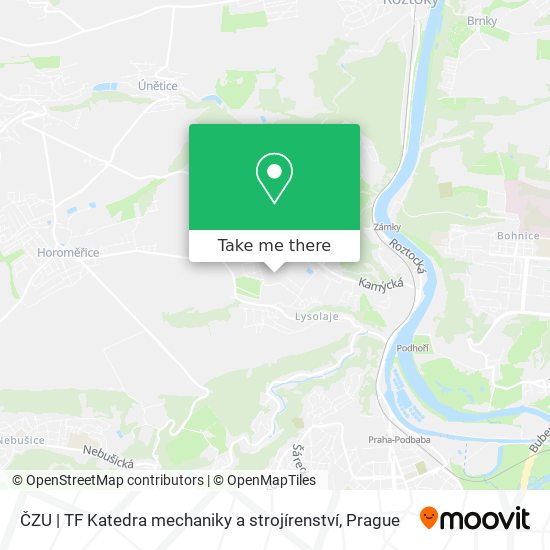 ČZU | TF Katedra mechaniky a strojírenství map