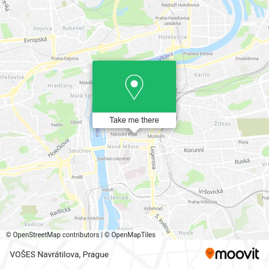 VOŠES Navrátilova map