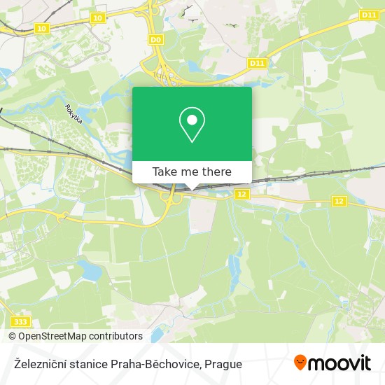 Карта Železniční stanice Praha-Běchovice