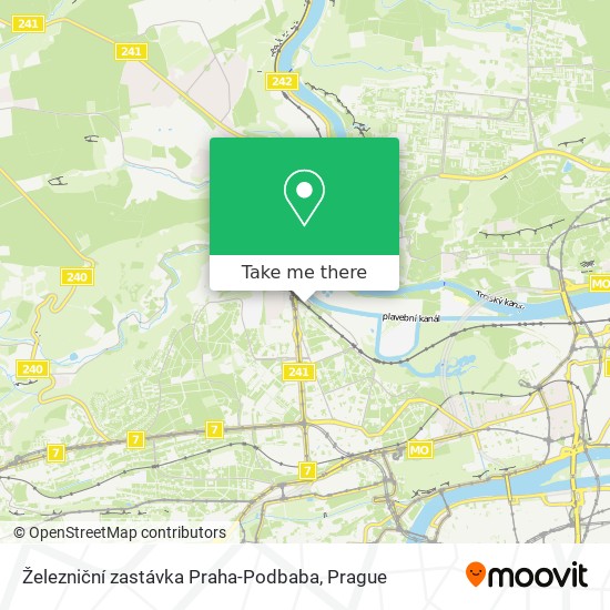 Železniční zastávka Praha-Podbaba map