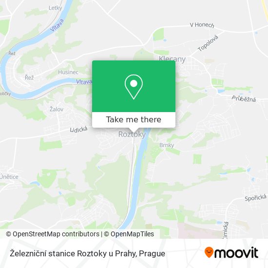 Železniční stanice Roztoky u Prahy map