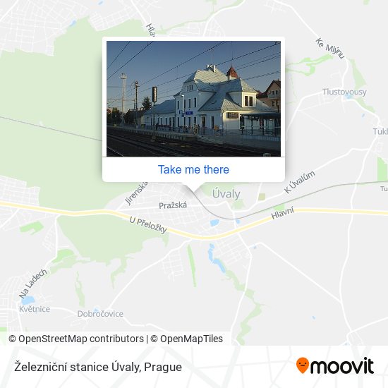 Železniční stanice Úvaly map