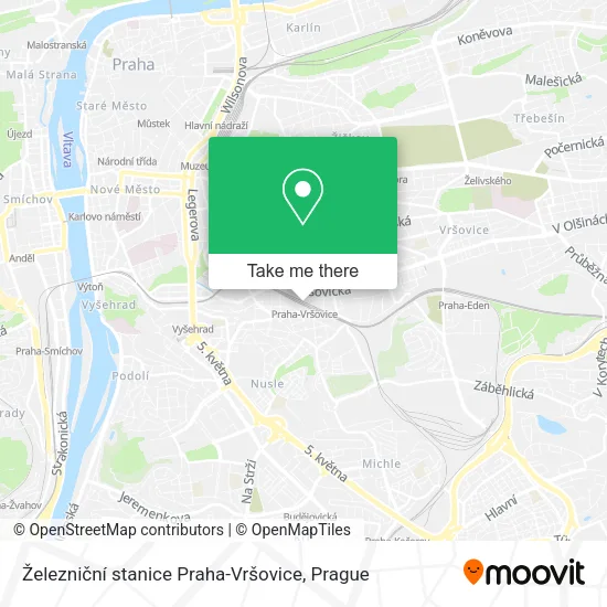 Карта Železniční stanice Praha-Vršovice