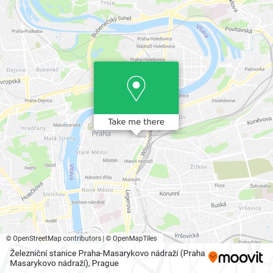 Карта Železniční stanice Praha-Masarykovo nádraží (Praha Masarykovo nádraží)
