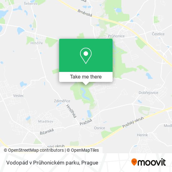 Карта Vodopád v Průhonickém parku
