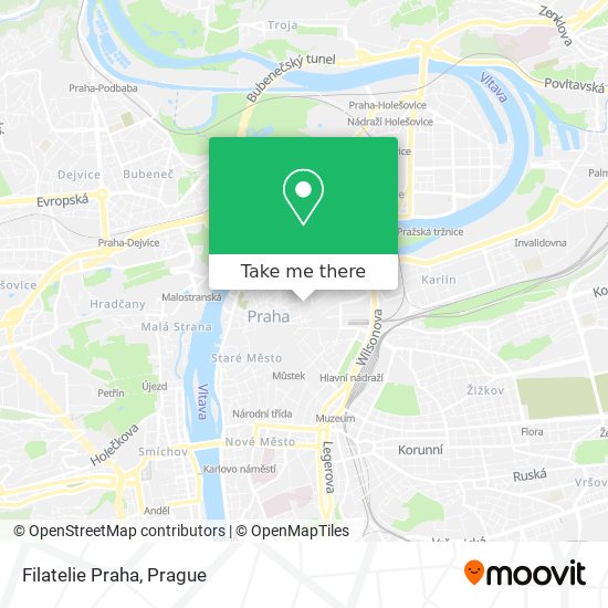 Filatelie Praha map