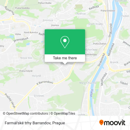 Farmářské trhy Barrandov map