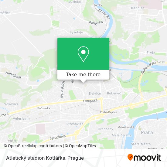 Atletický stadion Kotlářka map