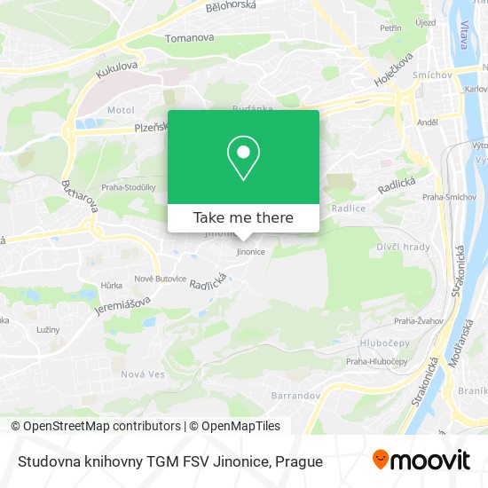 Карта Studovna knihovny TGM FSV Jinonice