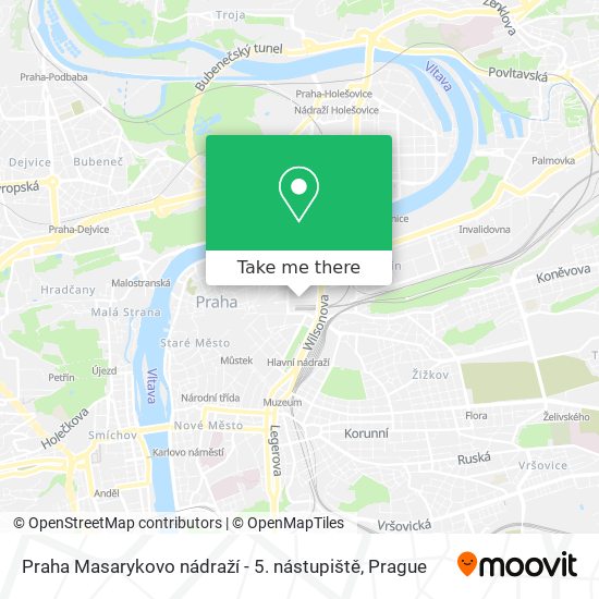 Praha Masarykovo nádraží - 5. nástupiště map