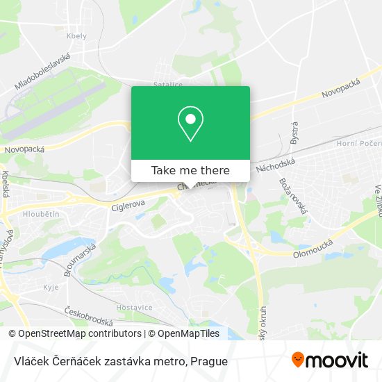 Vláček Čerňáček zastávka metro map