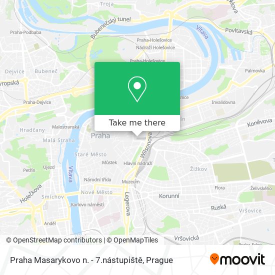 Praha Masarykovo n. - 7.nástupiště map