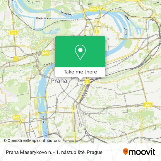 Praha Masarykovo n. - 1. nástupiště map