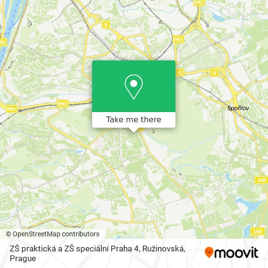 ZŠ praktická a ZŠ speciální Praha 4, Ružinovská map