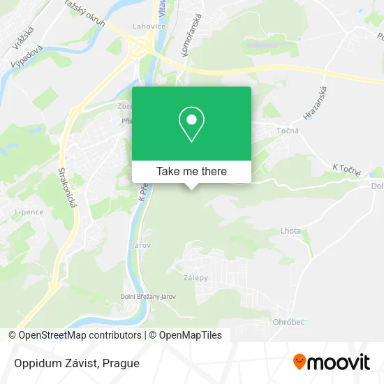 Карта Oppidum Závist