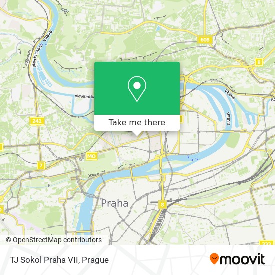 Карта TJ Sokol Praha VII