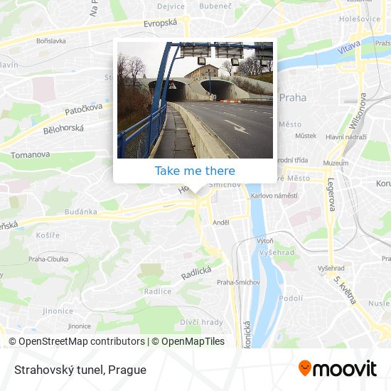 Strahovský tunel map