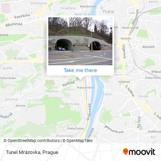 Tunel Mrázovka map