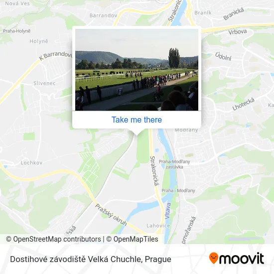 Карта Dostihové závodiště Velká Chuchle
