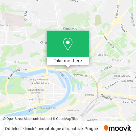 Oddělení klinické hematologie a transfuze map