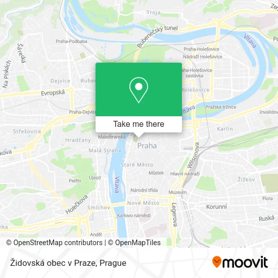 Карта Židovská obec v Praze