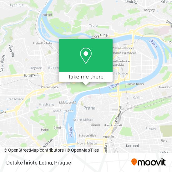 Dětské hřiště Letná map