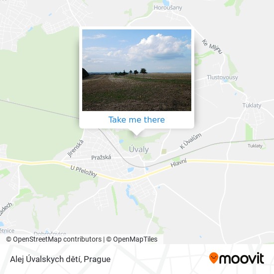 Alej Úvalskych dětí map