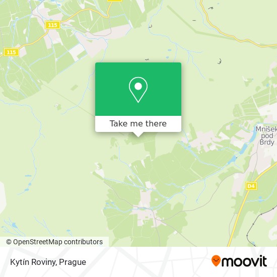 Kytín Roviny map