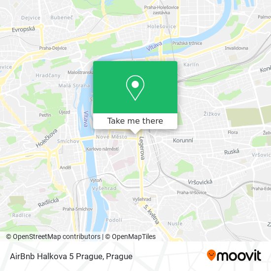 AirBnb Halkova 5 Prague map