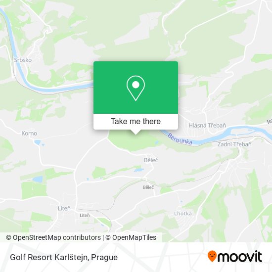 Golf Resort Karlštejn map