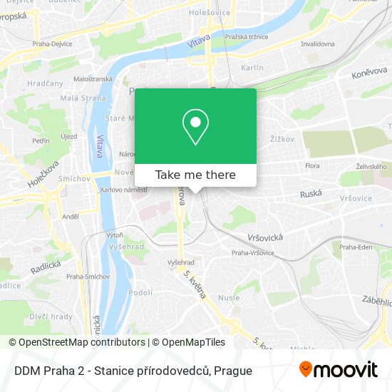 Карта DDM Praha 2 - Stanice přírodovedců