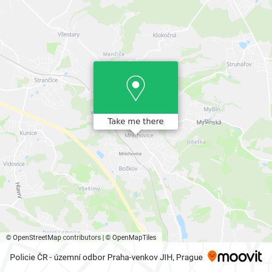 Policie ČR - územní odbor Praha-venkov JIH map