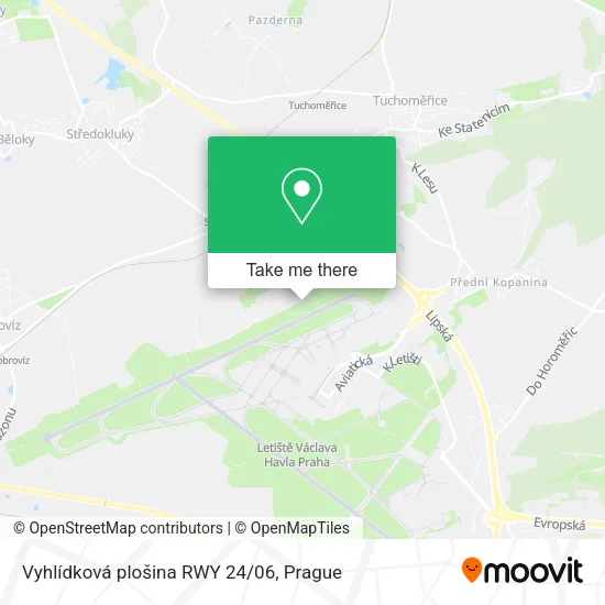 Карта Vyhlídková plošina RWY 24/06