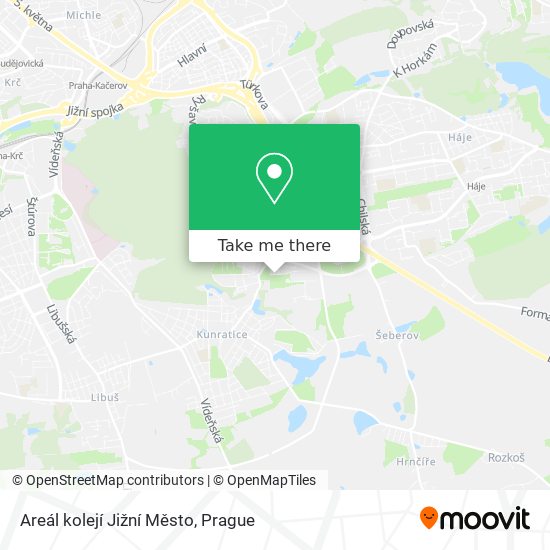 Areál kolejí Jižní Město map
