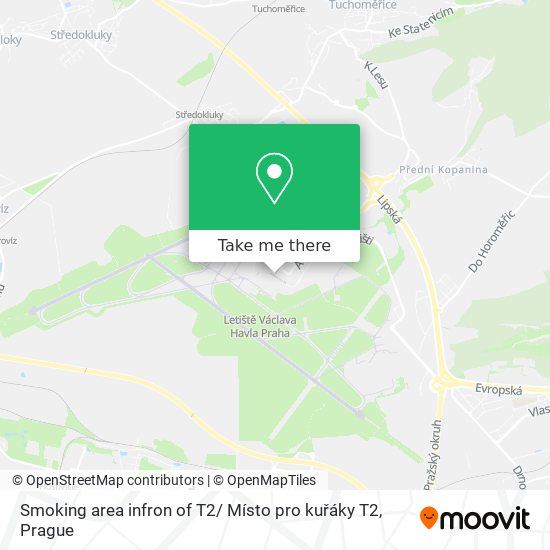 Smoking area infron of T2/ Místo pro kuřáky T2 map