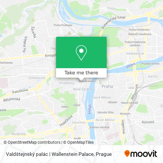 Карта Valdštejnský palác | Wallenstein Palace