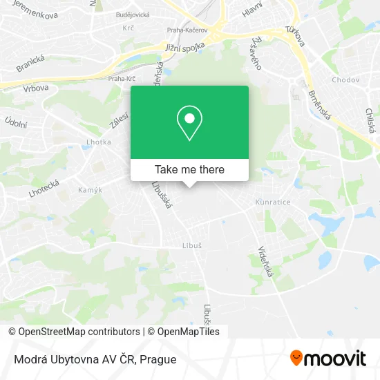 Карта Modrá Ubytovna AV ČR