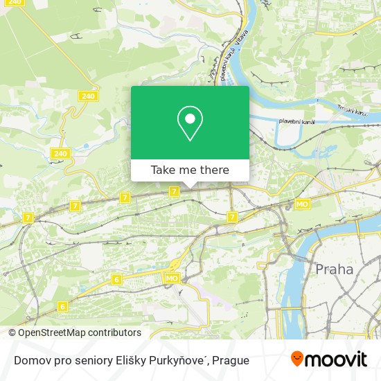 Domov pro seniory Elišky Purkyňove´ map