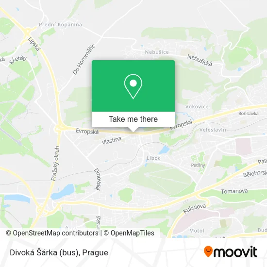 Карта Divoká Šárka (bus)