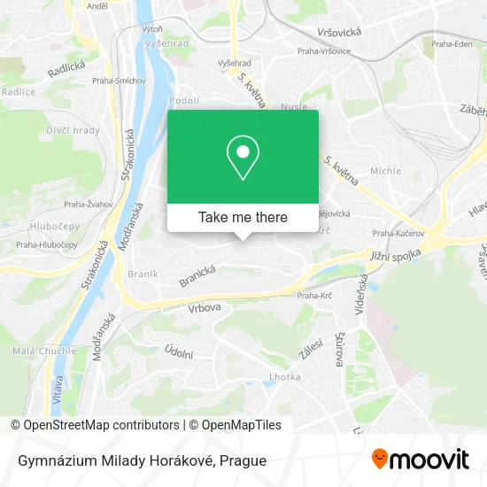 Gymnázium Milady Horákové map