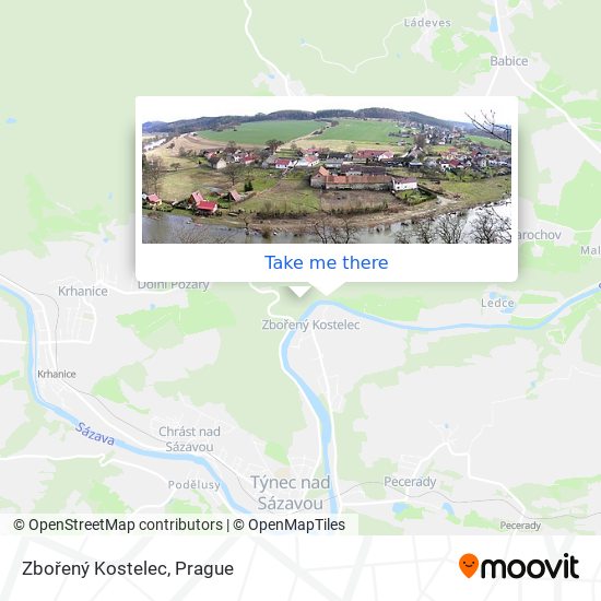 Zbořený Kostelec map