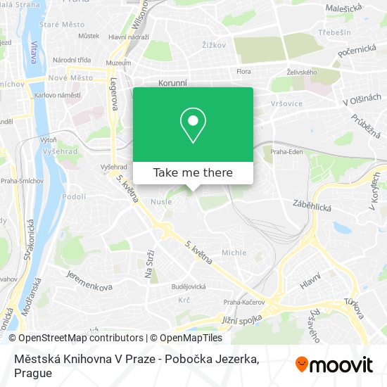 Карта Městská Knihovna V Praze - Pobočka Jezerka