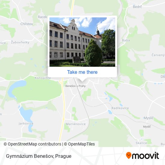 Gymnázium Benešov map
