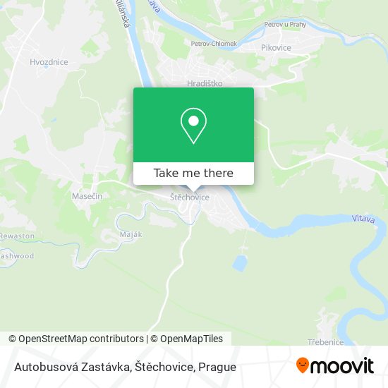 Autobusová Zastávka, Štěchovice map