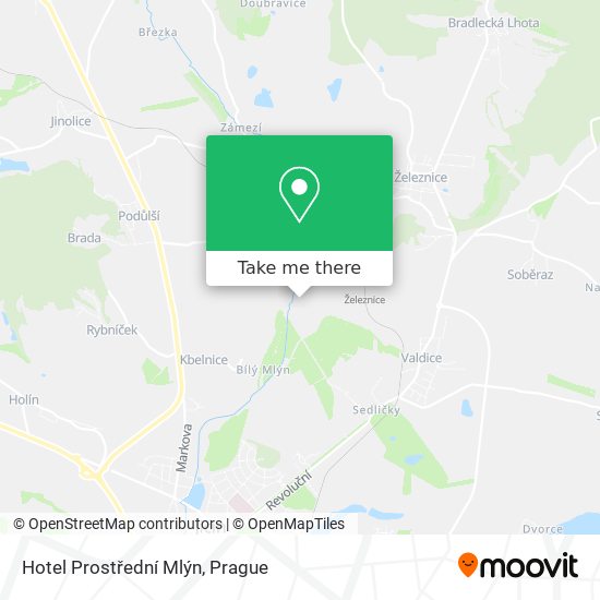 Hotel Prostřední Mlýn map