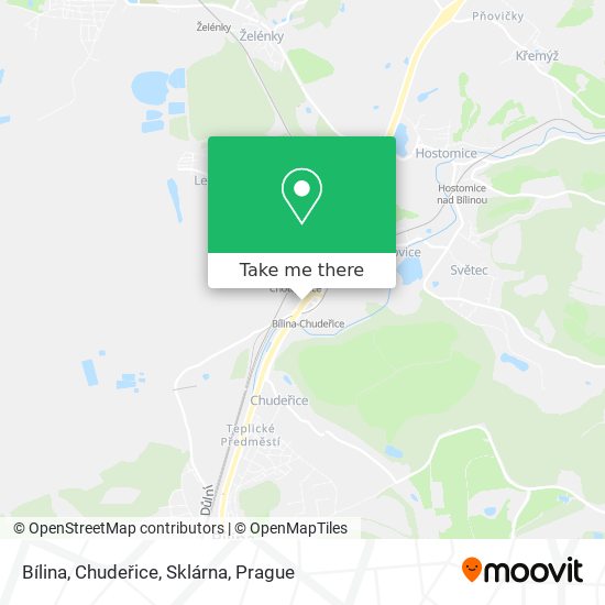 Bílina, Chudeřice, Sklárna map