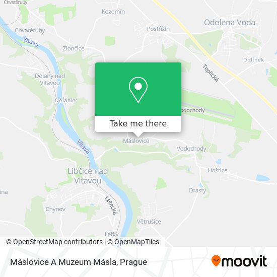 Карта Máslovice A Muzeum Másla