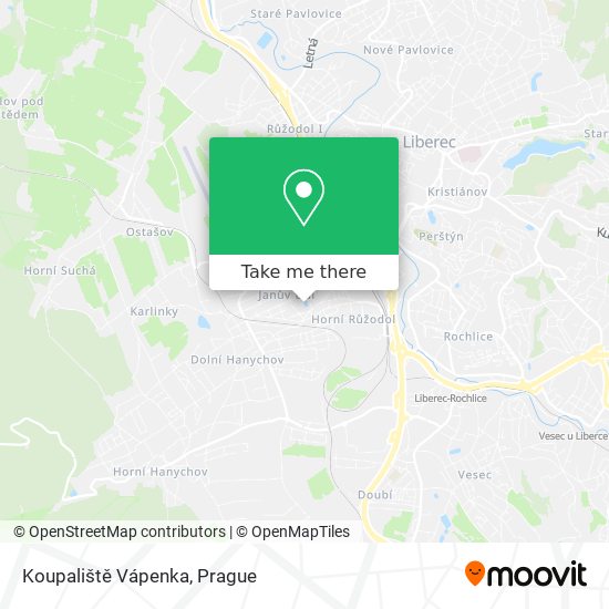 Koupaliště Vápenka map