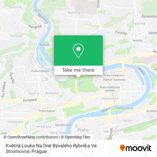 Květná Louka Na Dně Bývalého Rybníka Ve Stromovce map